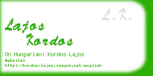 lajos kordos business card